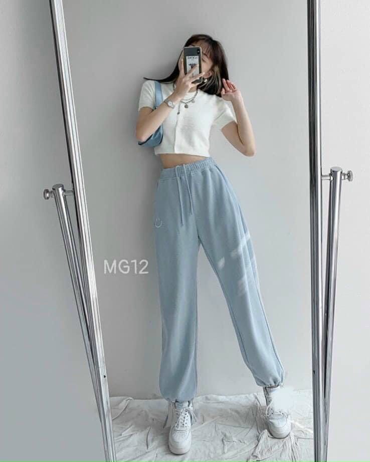 SET ÁO CROPTOP PHỐI QUẦN JOGGER MẶT CƯỜI ÔNG BO SIÊU DỄ THƯƠNG HHP