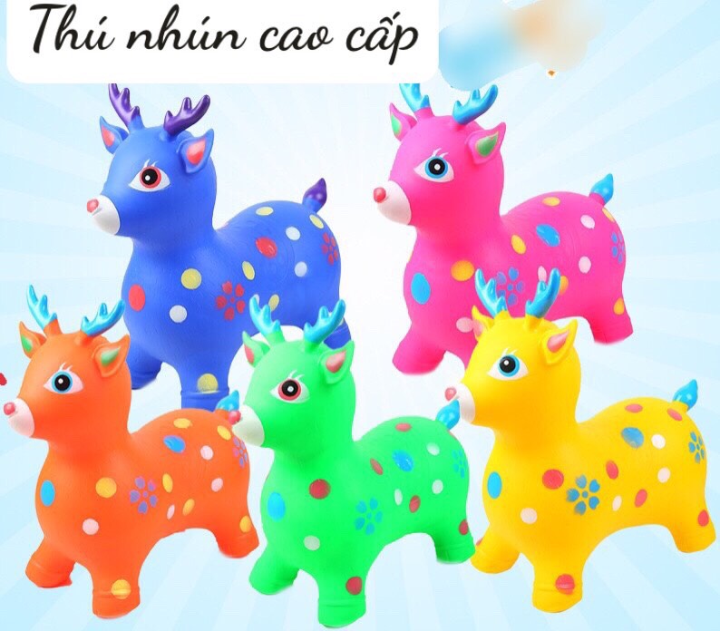 Thú nhún bơm hơi Tuần Lộc cao cấp mẫu mới Smart Baby