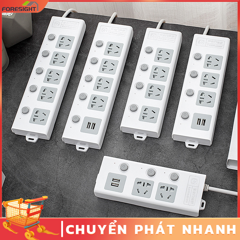 Ổ Cắm Điện Thông Minh Đa Năng 4 Cổng 2500W 2 Cổng Usb Độc Lập Tự Động Dài 1.8m An Toàn Tiết Kiệm Điện Năng Chính Hãng