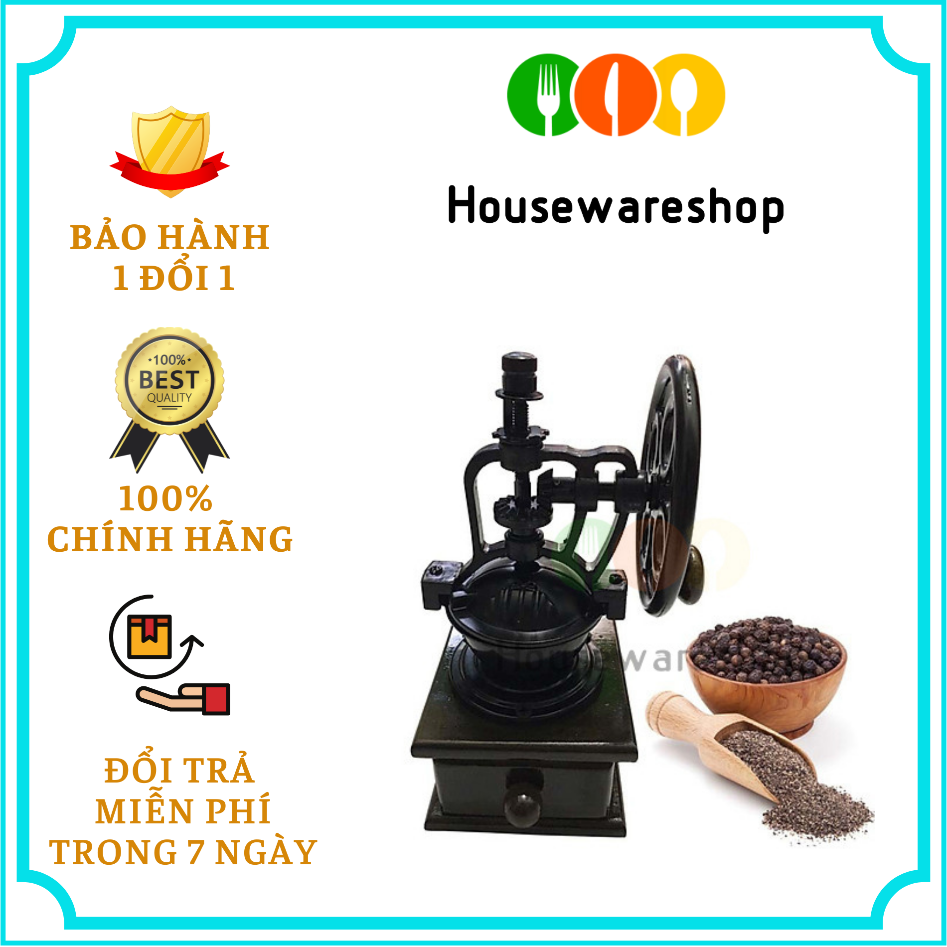 Cối xay tiêu trục quay bánh xe Dragon