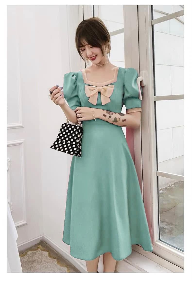 Đầm phối màu công sở đủ size