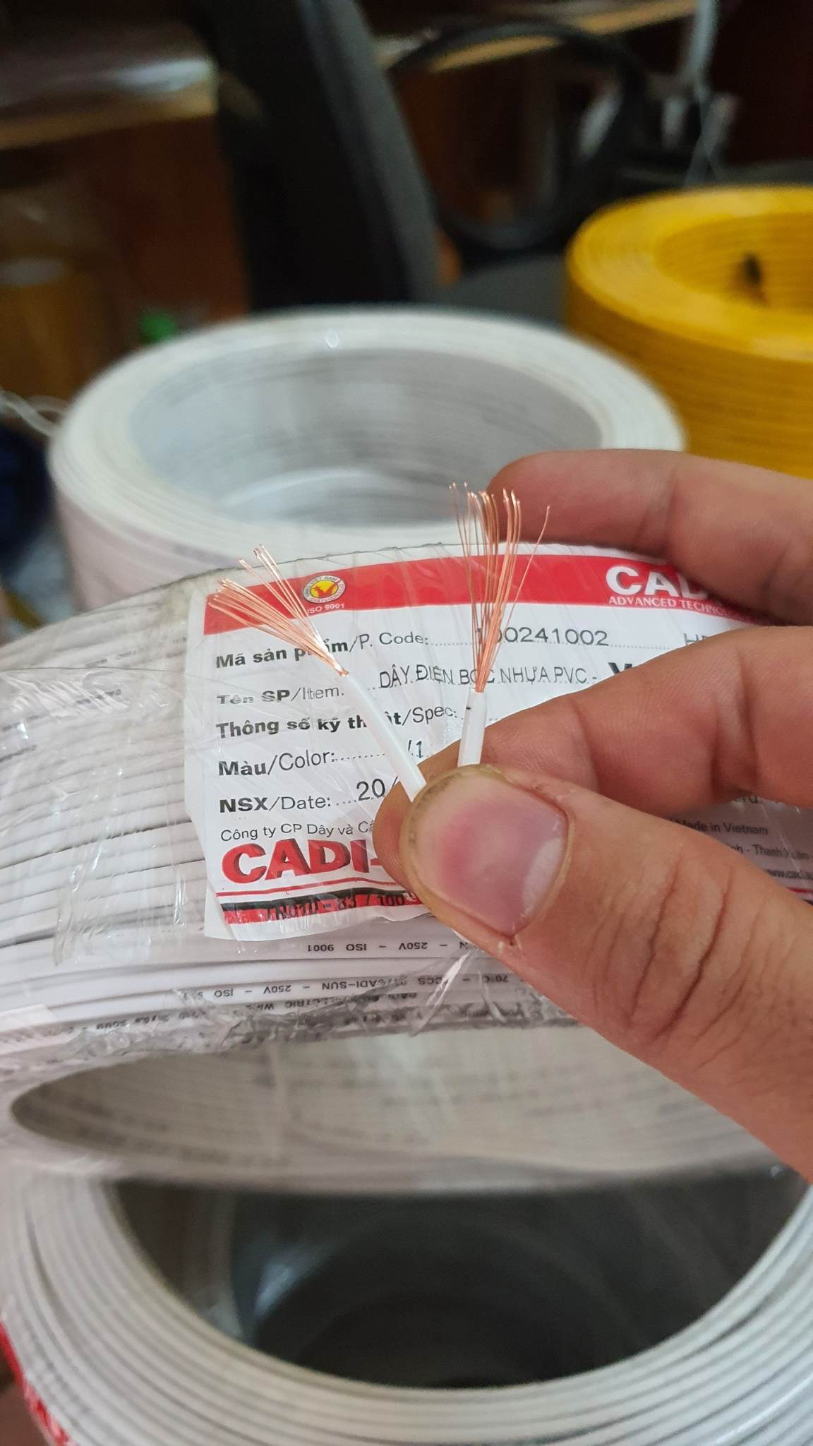 Dây điện cadisun 2x0.5 cuộn 100m dây trắng
