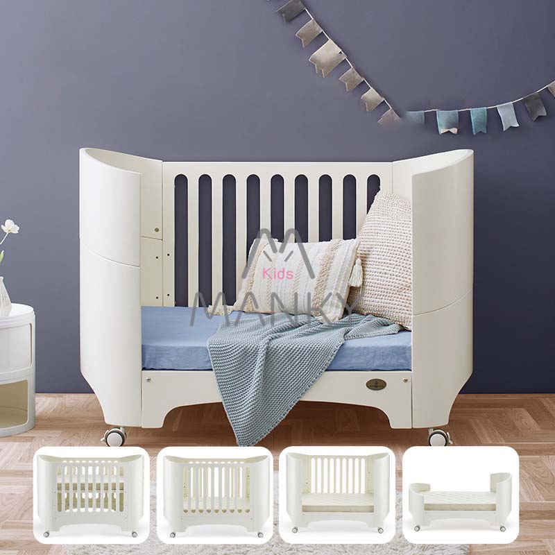 Cũi cong Manky kids pro 3in1, nôi cho bé từ sơ sinh, giường cho bé đến 7 tuổi