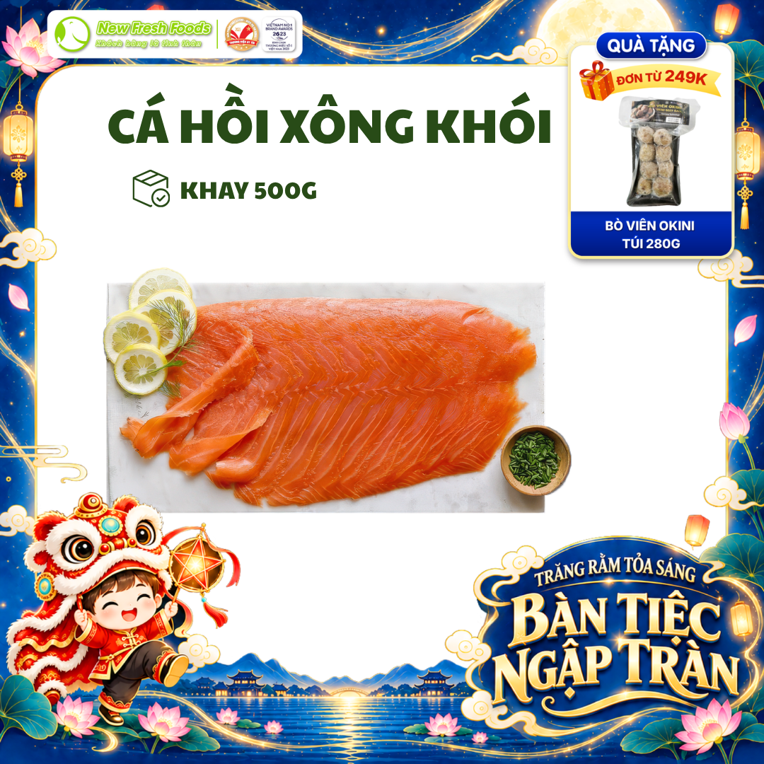 [HỎA TỐC HCM] Cá Hồi Chile Xông Khói Vàng Ươm Thịt Mềm Ngọt Không Bị Khô Khay 500G