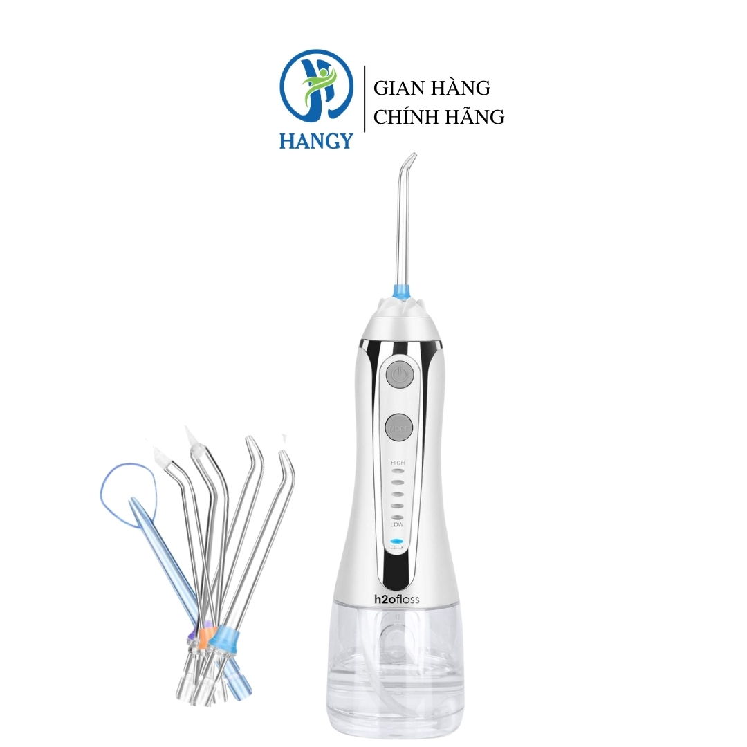 Máy tăm nước h2ofloss HF- 2 nhập khẩu HANGY [Tặng hộp đựng đầu xịt và túi vải đựng máy cao cấp]