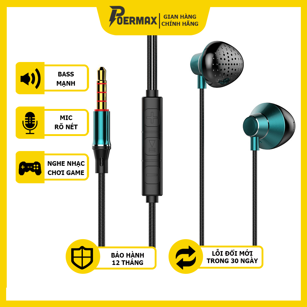 Tai nghe có dây lõi tứ siêu Bass T3 -Tai nghe nhét tai có dây siêu bền, âm thanh trung thực, khử tiếng ồn chống nhiễu tốt- Tai phone có giắc cắm 3.5 mm phù hợp cho các dòng điện thoại có lỗ cắm tròn