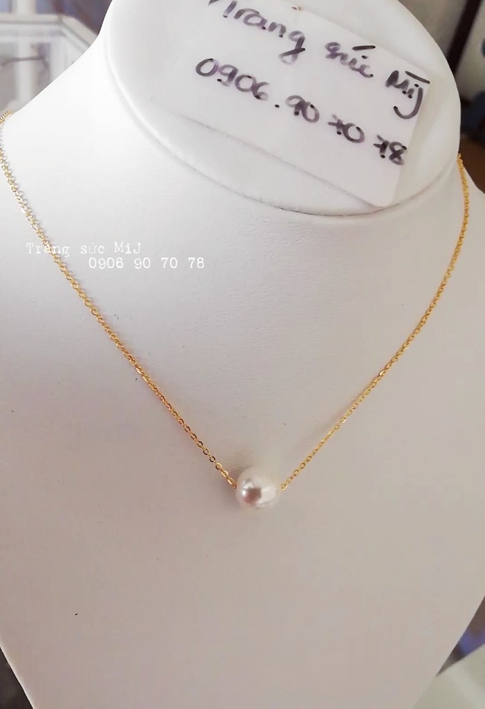 Dây chuyền titan mạ vàng ngọc trai