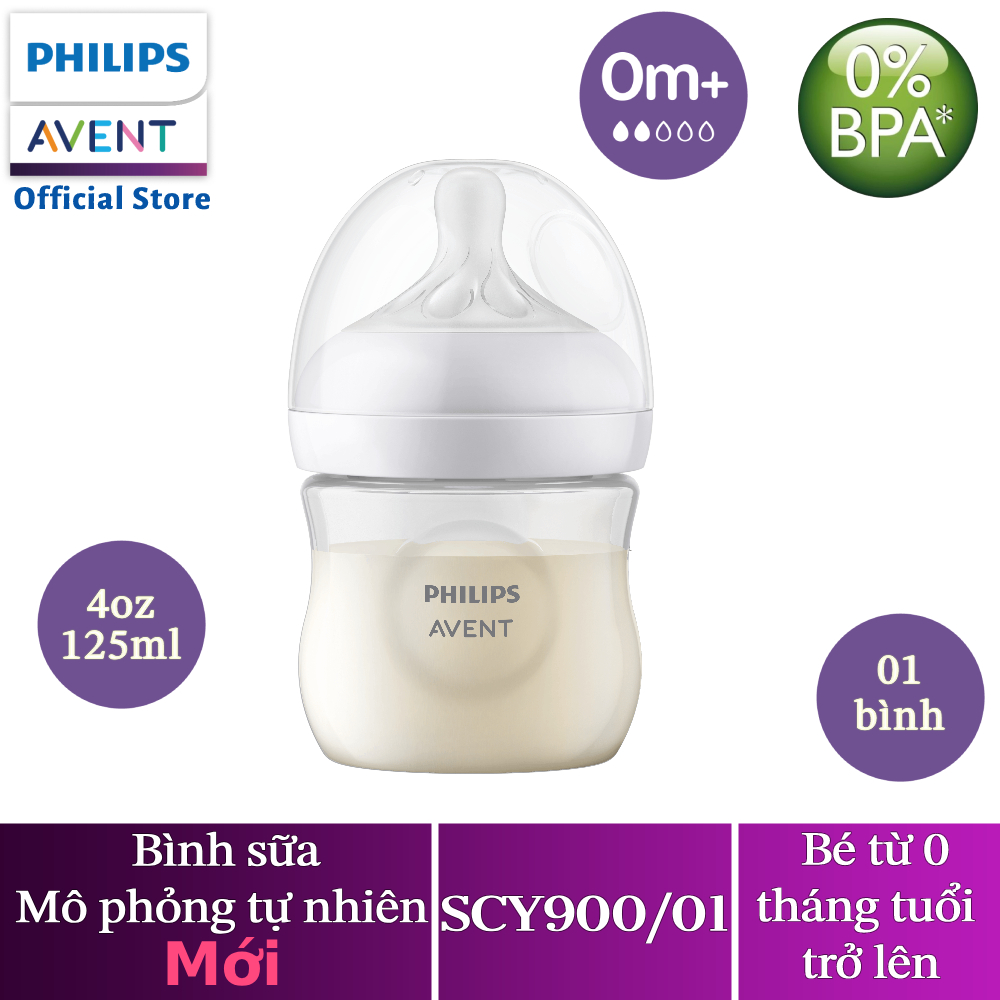 Philips Avent bình sữa mô phỏng tự nhiên mới _ dung tích 125ml cho bé từ 0 tháng SCY900/01