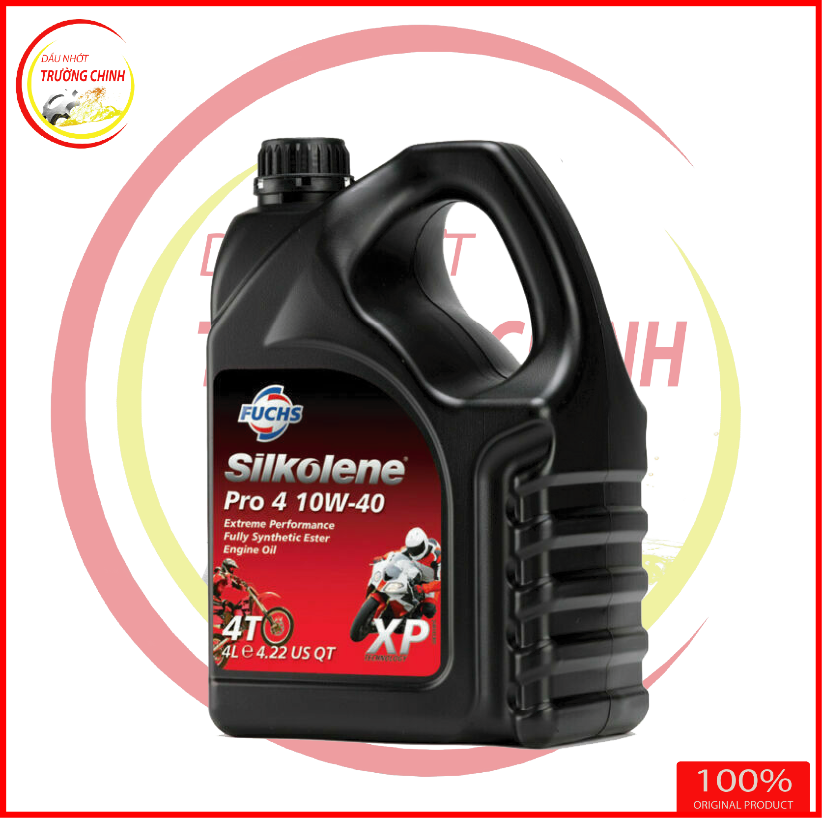 Nhớt Fuchs Silkolene Pro 4 10W30- 10W40 - 5W40 thùng 4L Full tổng hợp dành cho xe ga và xe số