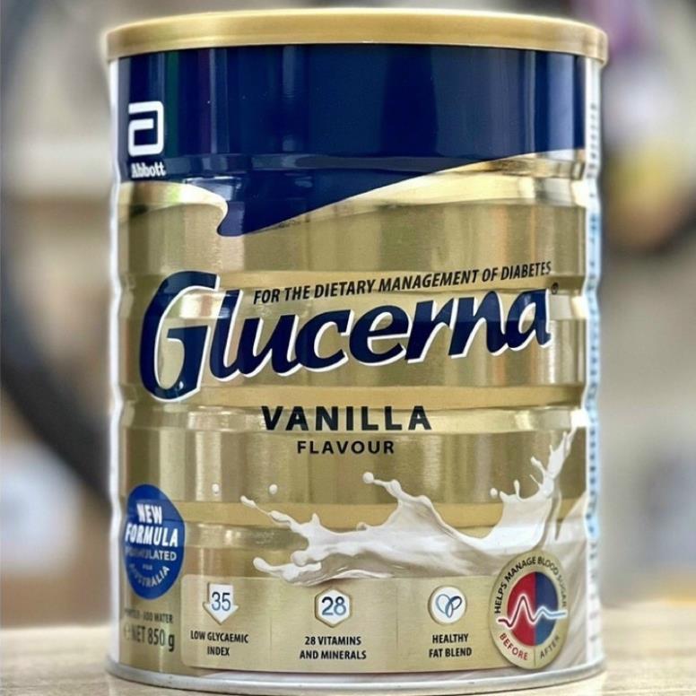 Sữa bột dành cho người bị tiểu đường Glucerna Úc hộp 850G Date Mới hương