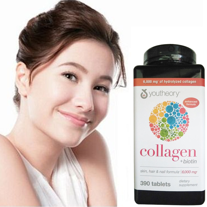 Viên Uống Bổ Sung Collagen+Biotin Youtheory Collagen Type 1-2-3 390 Viên -