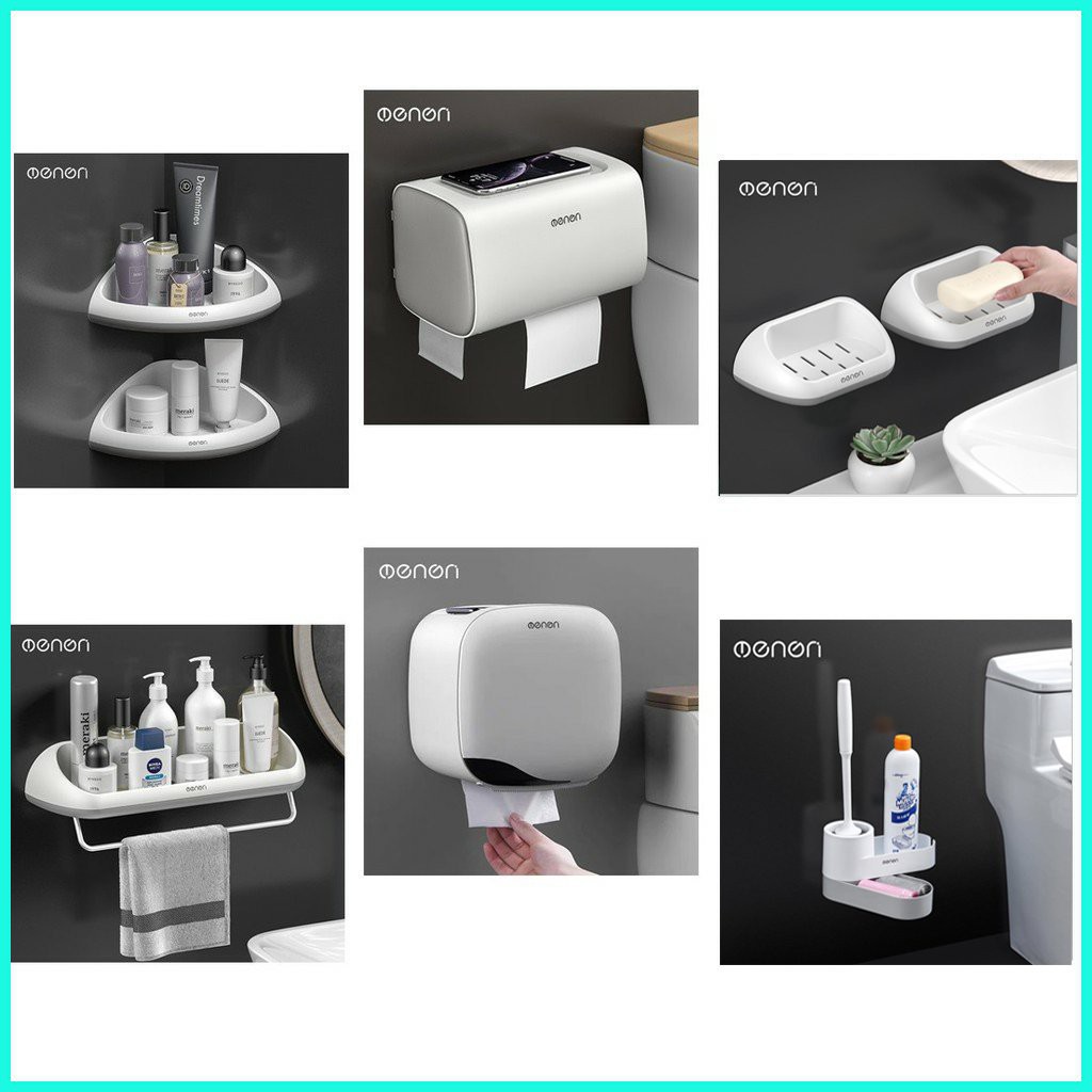 Bộ phụ kiện phòng tắm thông minh OENON, đồ dùng nhà tắm lắp đặt dán tường gạch men- OENON
