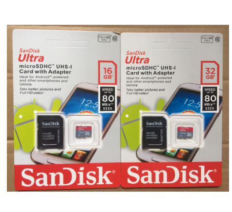 Thẻ nhớ micro sd scandisk 32gb class 10 -80mb bh 5 năm hàng chính hãng