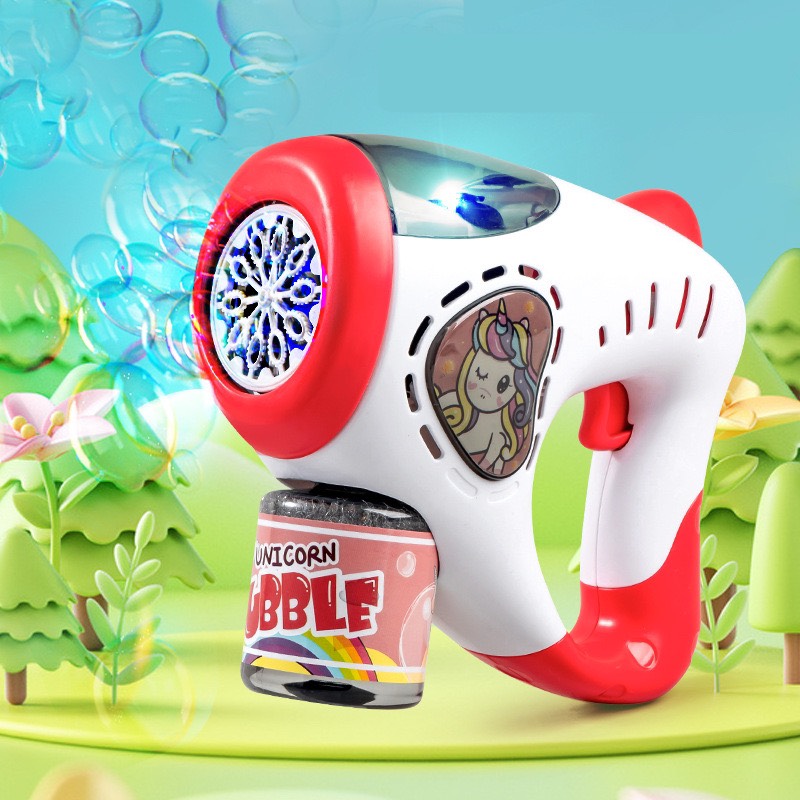 Máy bắn bong bóng 10 nòng dùng pin, đồ chơi vui cho bé