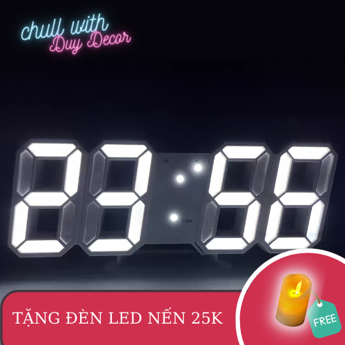Đồng hồ led để bàn, đồng hồ thông minh Smart Clock trang trí vintage decor phòng ngủ, phòng khách