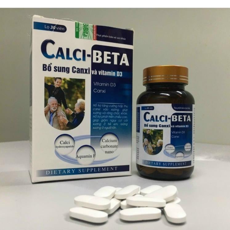 Calci Beta BỔ SUNG CANXI vitamin D3 chống còi xương, loãng xương hộp 30 viên
