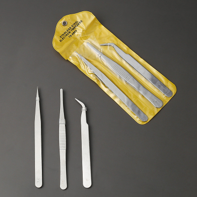 Bộ 3 nhíp gắp chống gỉ Sửa chữa Điện Tử, Gắp Đá Nails, Gắp linh kiện, Làm đồ các loại,