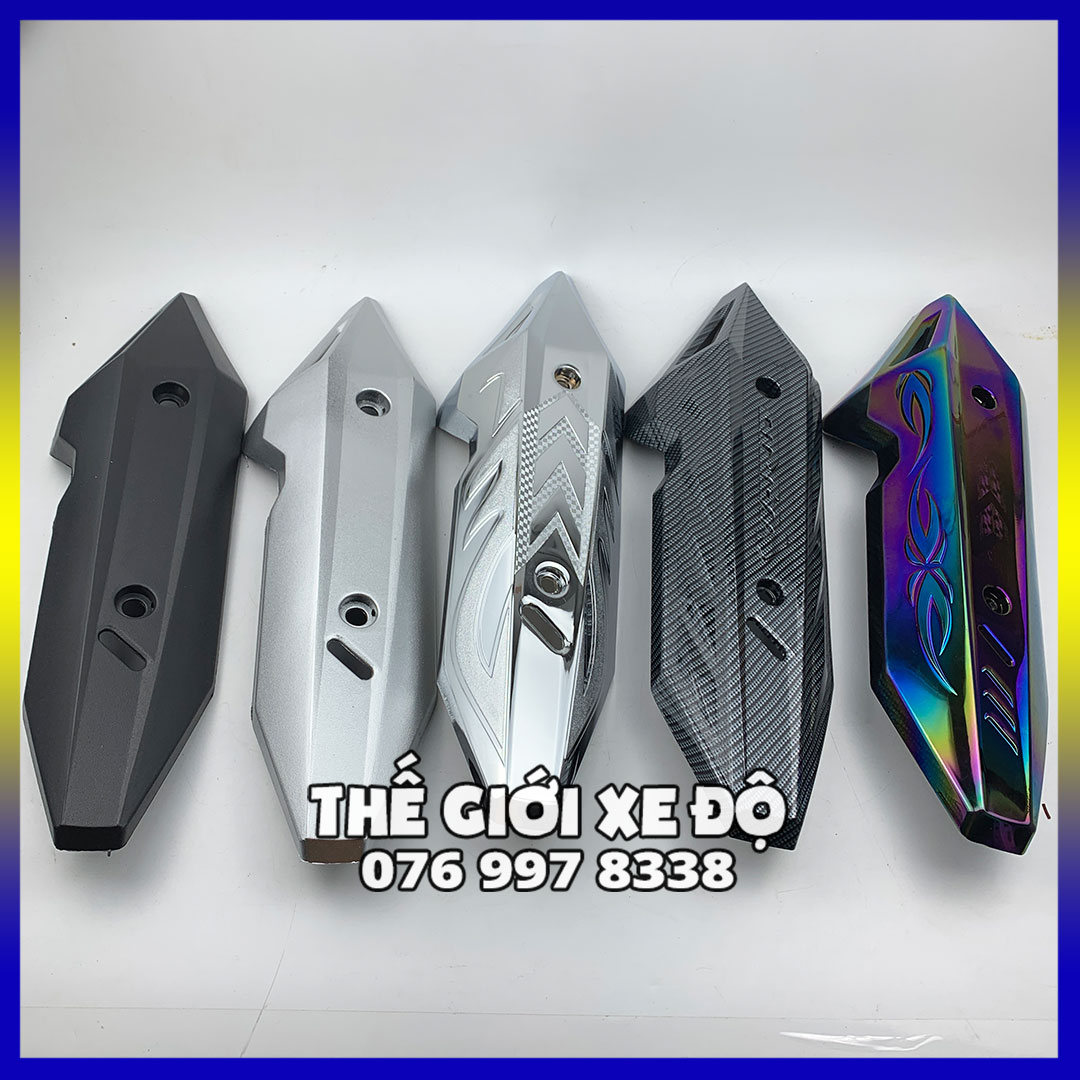 Ốp pô Vario 150 125 cc đời 2018 - 2019 - 2020 - 2021 - 2022 - 2023 nhựa đen, bạc, xi crom, cacbon, titan