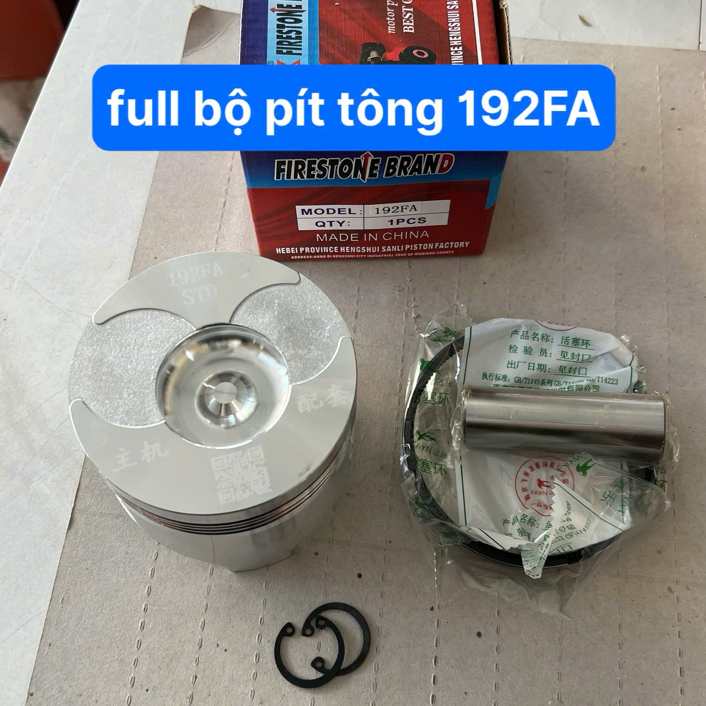 Full Bộ Quả Pít Tông 192FA Full Bộ Piston Máy Phát Điện 192FA Và Máy Cày
