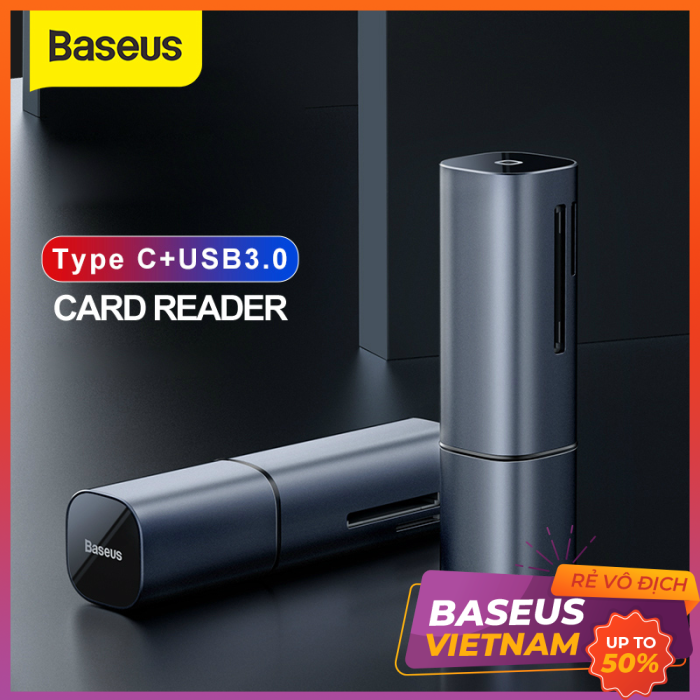 Đầu đọc thẻ nhớ đa năng cổng giao tiếp USB/ Type C Baseus Mini Cabin Card Reader cho Smartphone/ Tablet/ Macbook / Laptop