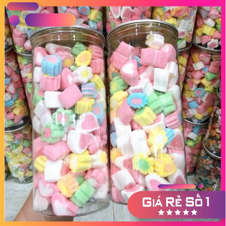 [HÀNG THÁI LAN CHÍNH HÃNG] Kẹo xốp bông gòn ☁️ Marshmallow Thái Lan - Kẹo bông trái cây ?????? đầy màu sắc - Hộp 250g