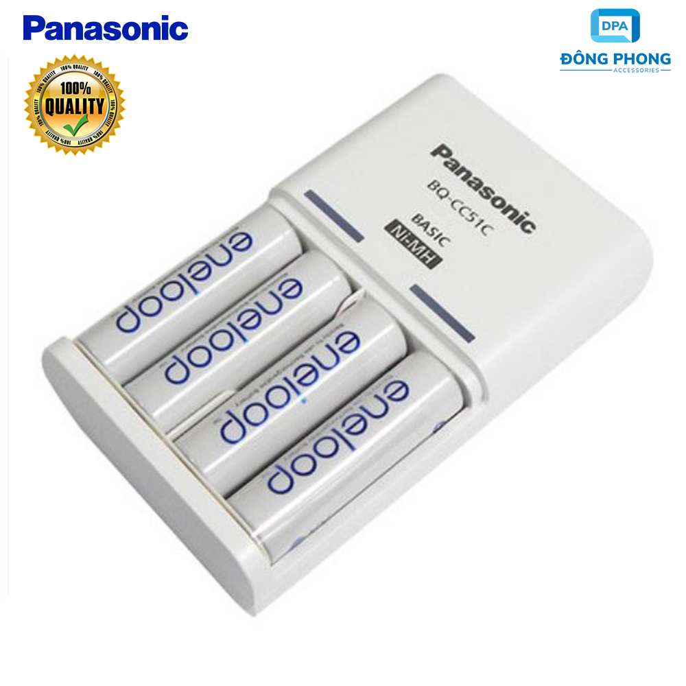 BỘ 4 PIN & SẠC ENELOOP PANASONIC BQ-CC51C Chính Hãng