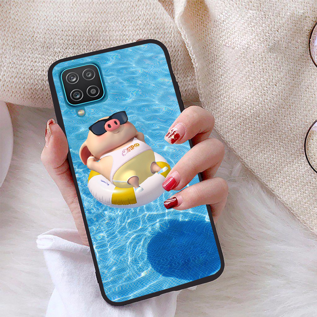 [HCM]Ốp lưng iCase dành cho Samsung Galaxy A12 viền dẻo TPU BST Pig Cute