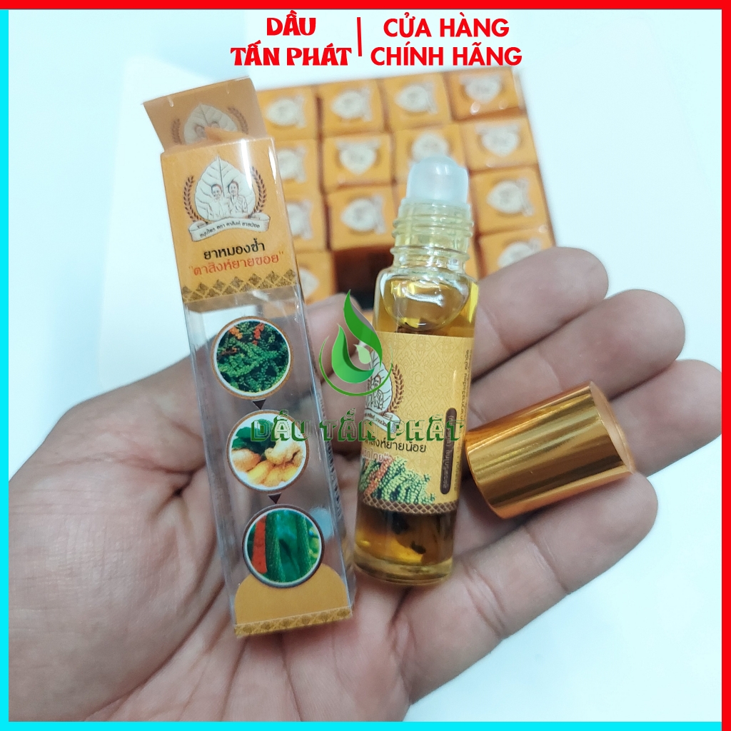 01 Dầu Nóng Lăn Tinh Dầu tiêu và gừng 8ml Taising Yainoi Thái Lan 8ml
