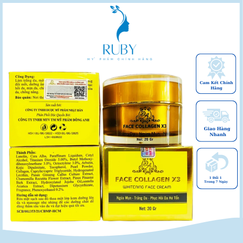 Kem face x3 collagen mẫu mới 2021
