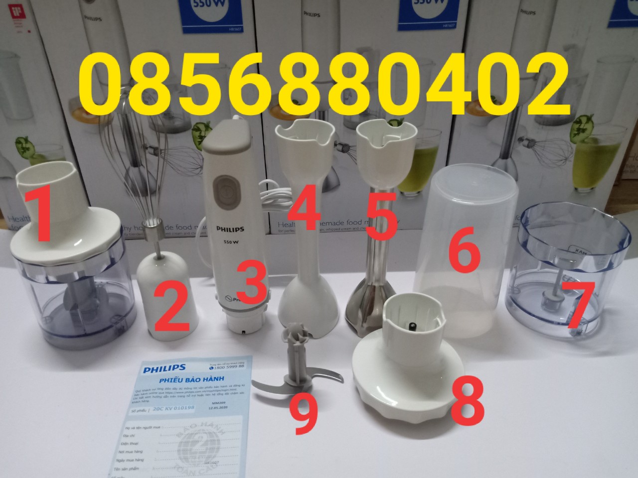 Phụ kiện máy xay cầm tay Philips HR1600 HR1604 HR1607 HR1608  - Linh kiện chính hãng