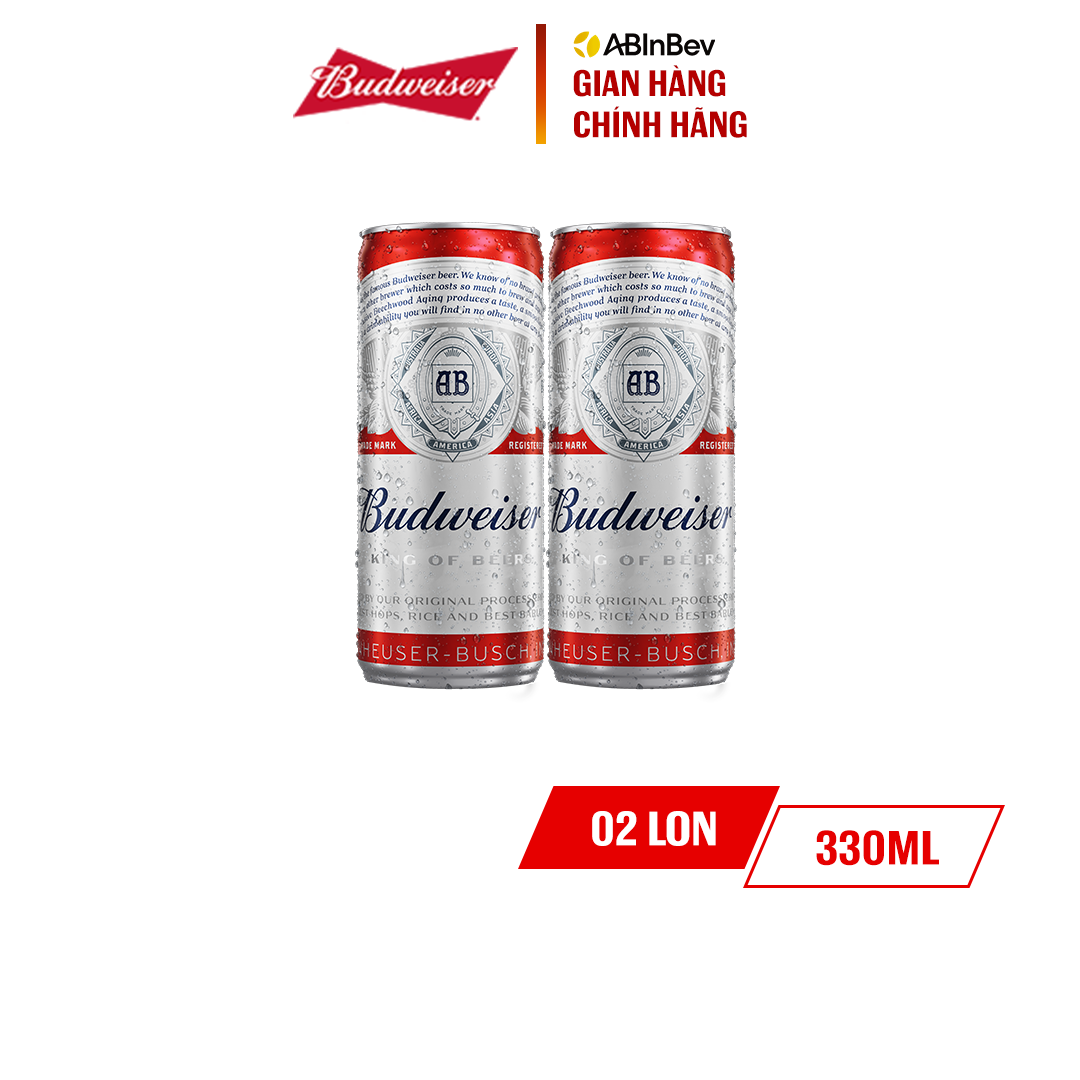 Lốc 2 Lon Bia Budweiser Chính Hãng