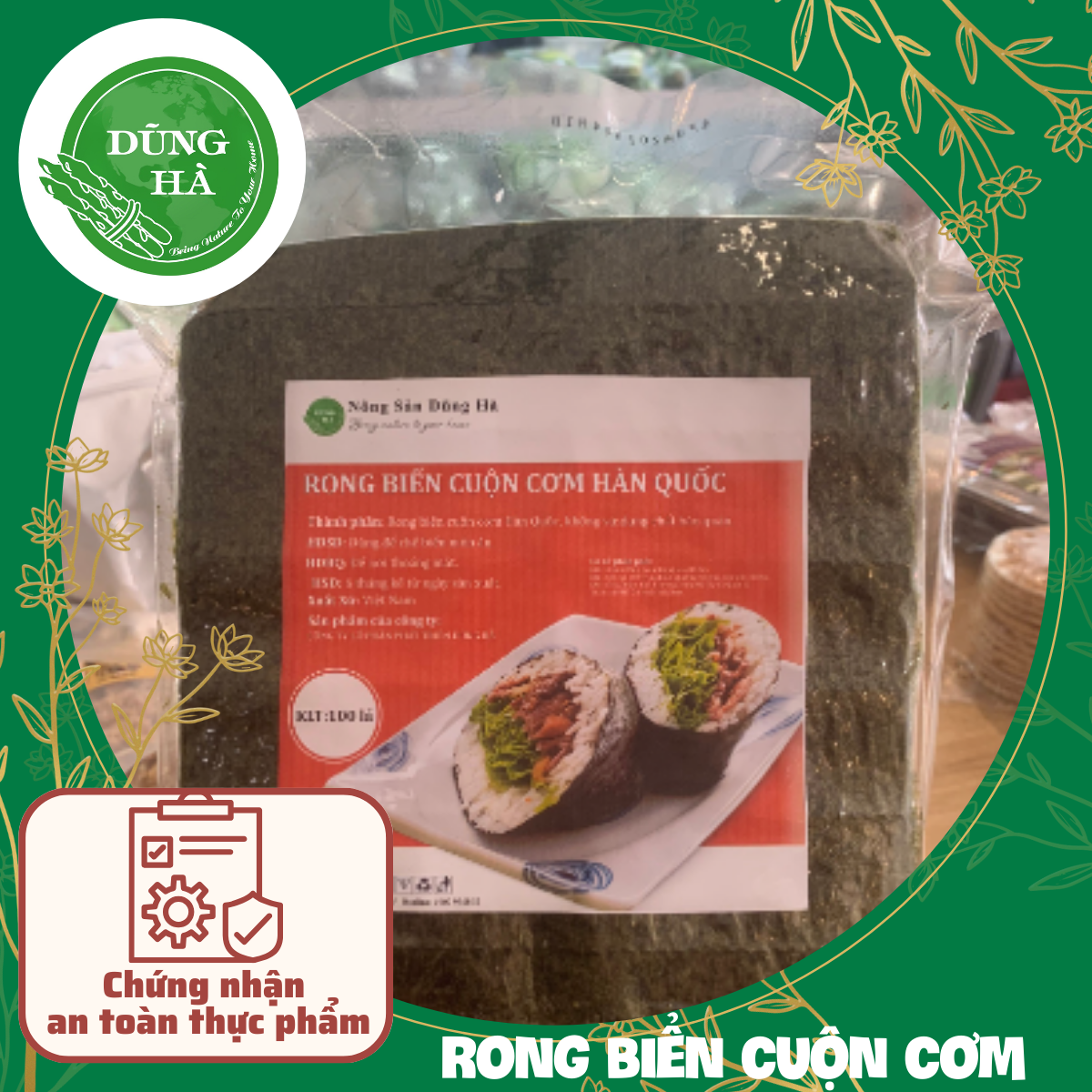 [Tặng 50g mè trắng]  Set 100 lá Rong Biển Cuộn Cơm KimBap Hàn Quốc, siêu tiện lợi