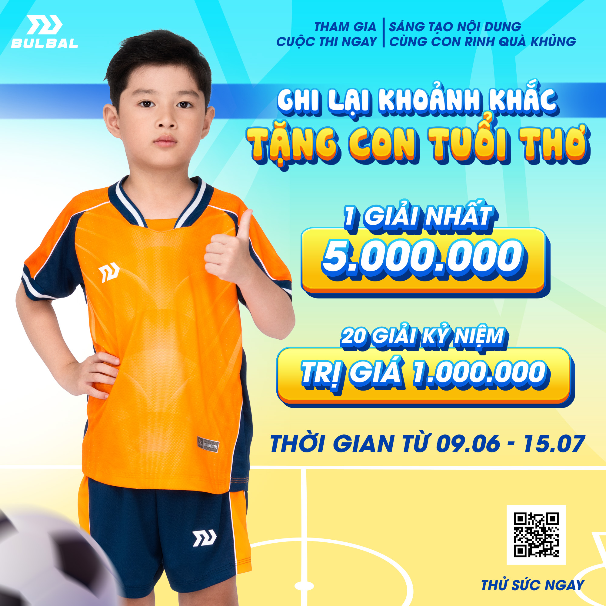 Bộ Quần Áo Bóng Đá Trẻ Em Bulbal Hunter, Chất Vải Bul-Air 150GSM, Mềm Mại, Thoáng Mát, Thiết Kế Ấn Tượng, Độc Đáo