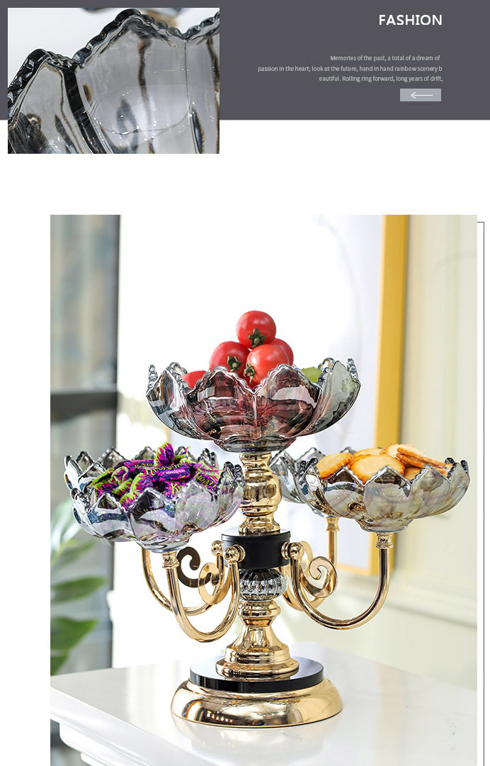 Tháp để hoa quả, bánh kẹo đặt bàn sang trọng 5 ngăn chứa bằng nhựa meca cao cấp màu vàng trong suốt, thiết kế tinh xảo mang tính thẩm mỹ cao - Khay mứt tết hình hoa sen độc đáo