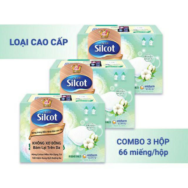 [HCM]Bộ 3 hộp Bông tẩy trang cao cấp Silcot Premium 66 miếng/hộp - TUSC00002CB