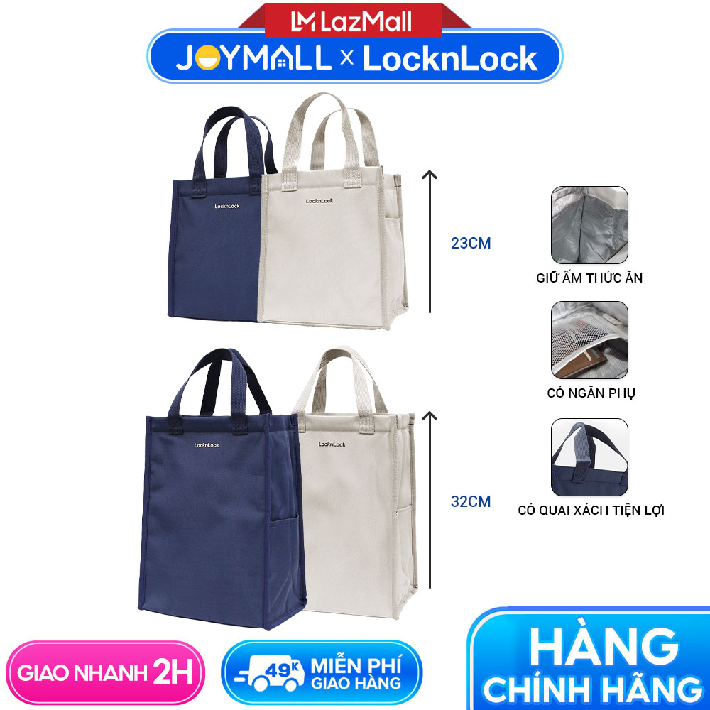 Túi đựng bộ hộp cơm LocknLock Daily Cooler, Table Mat HWB820 - Hàng chính hãng, giữ nhiệt có quai xá