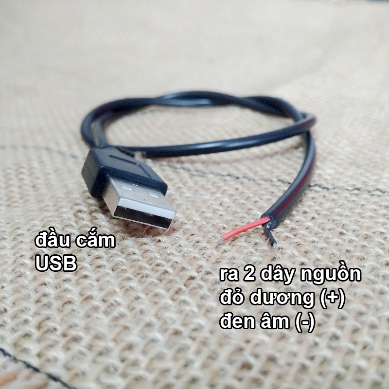 Dây nguồn đầu USB dài 50cm ( ra 2 dây âm dương )