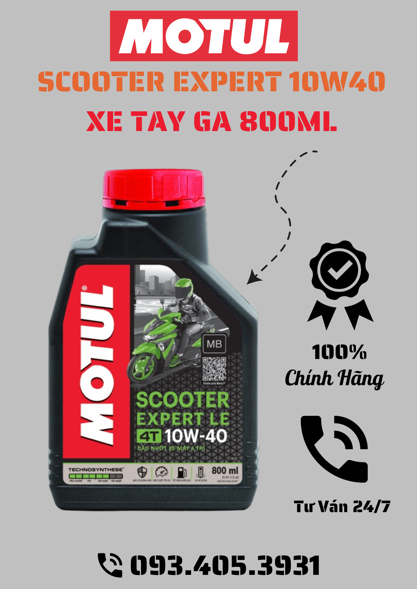 Nhớt xe ga motul scooter expert 10w40
