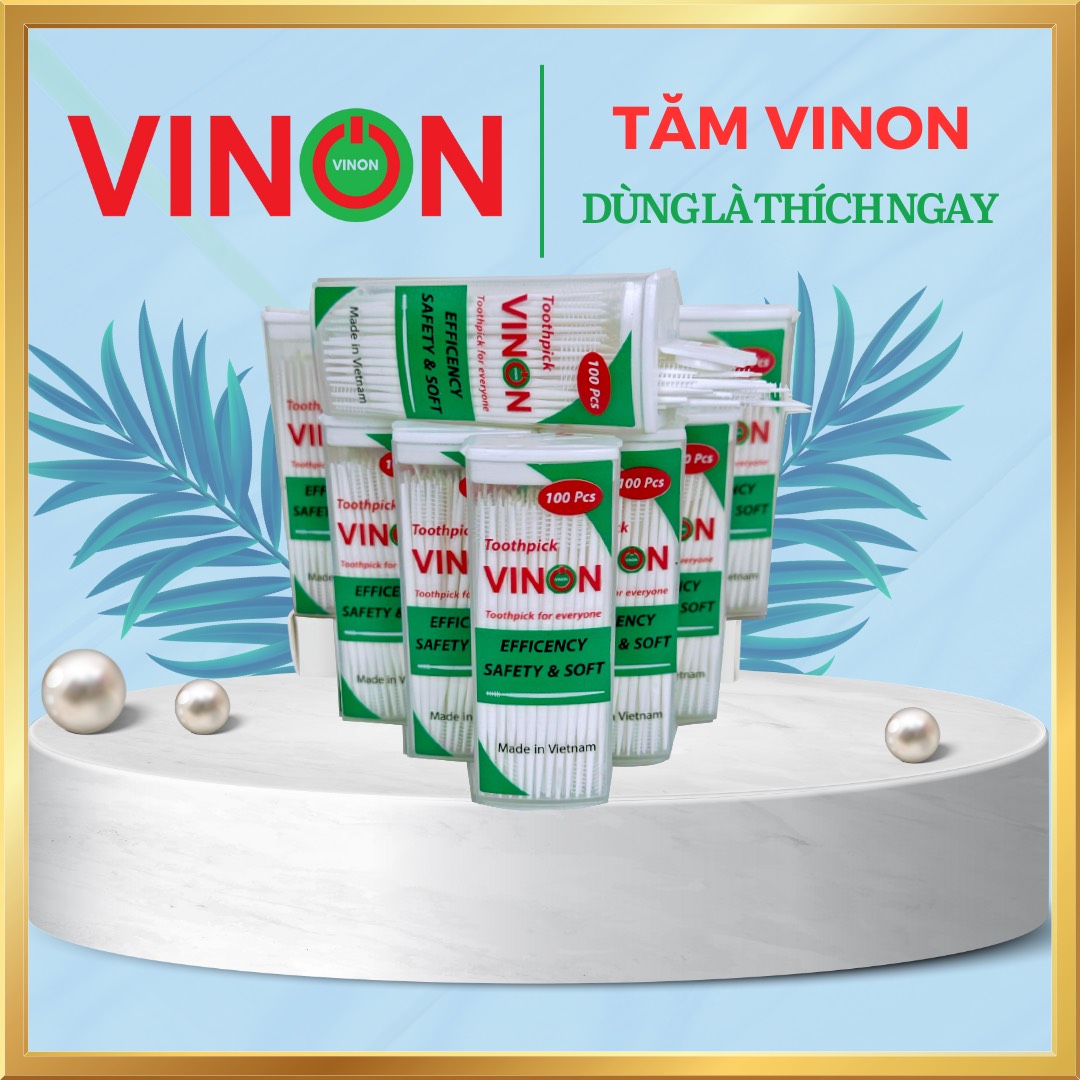 Tăm Vinon - Lựa Chọn Hoàn Hảo Cho Răng Miệng (Lốc 10 Hộp X hộp 100 Tăm) (1000 tăm) MS03