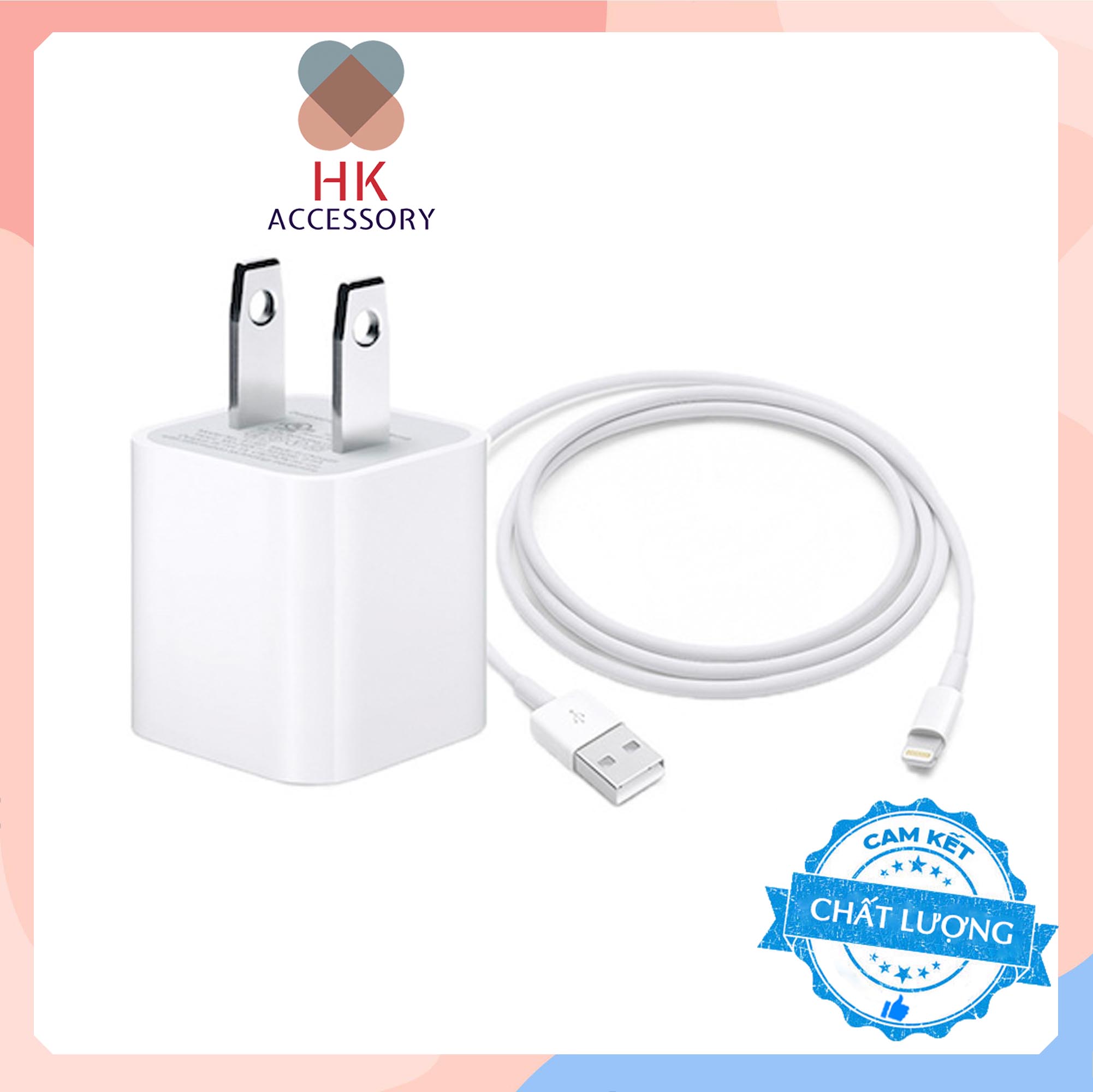 Bộ sạc IPHONE + kèm cáp Lightning Chất lượng chính hãng
