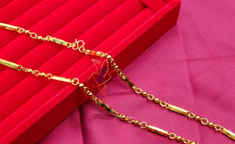 Dây chuyền nam ống trúc mạ vàng sang chảnh đẳng cấp độc quyền mạ vàng trân không 24k SP 20