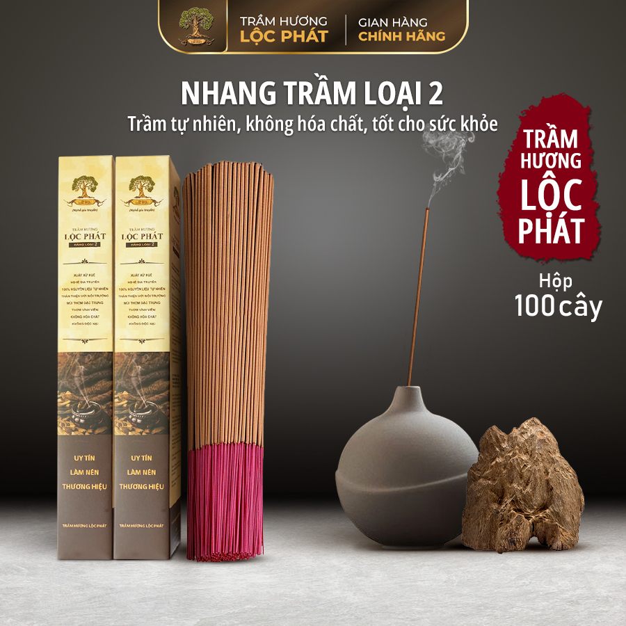 Nhang trầm hương lộc phát nhang sạch trầm tự nhiên loại 2