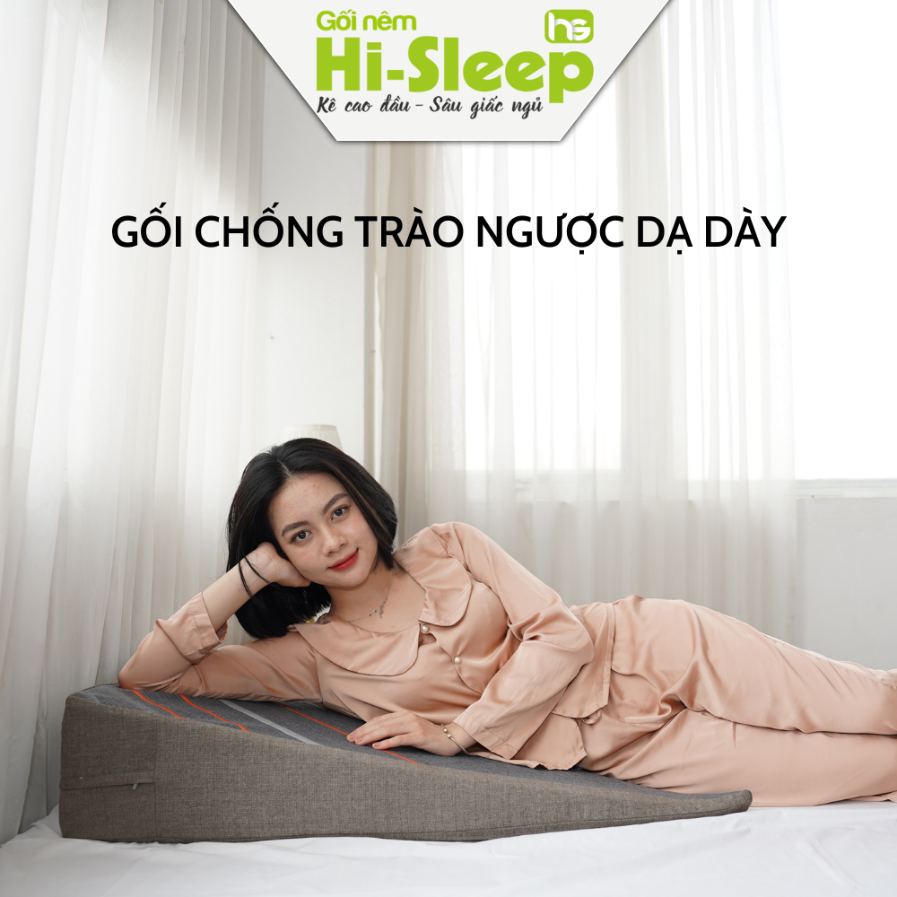 Đệm chống trào ngược dạ dày cho người lớn Hi-Sleep kích thước 90x60x18cm giúp giảm trào ngược dạ dày, viêm họng, nuốt vướng, nghẹn cổ, khàn tiếng, ho đêm,