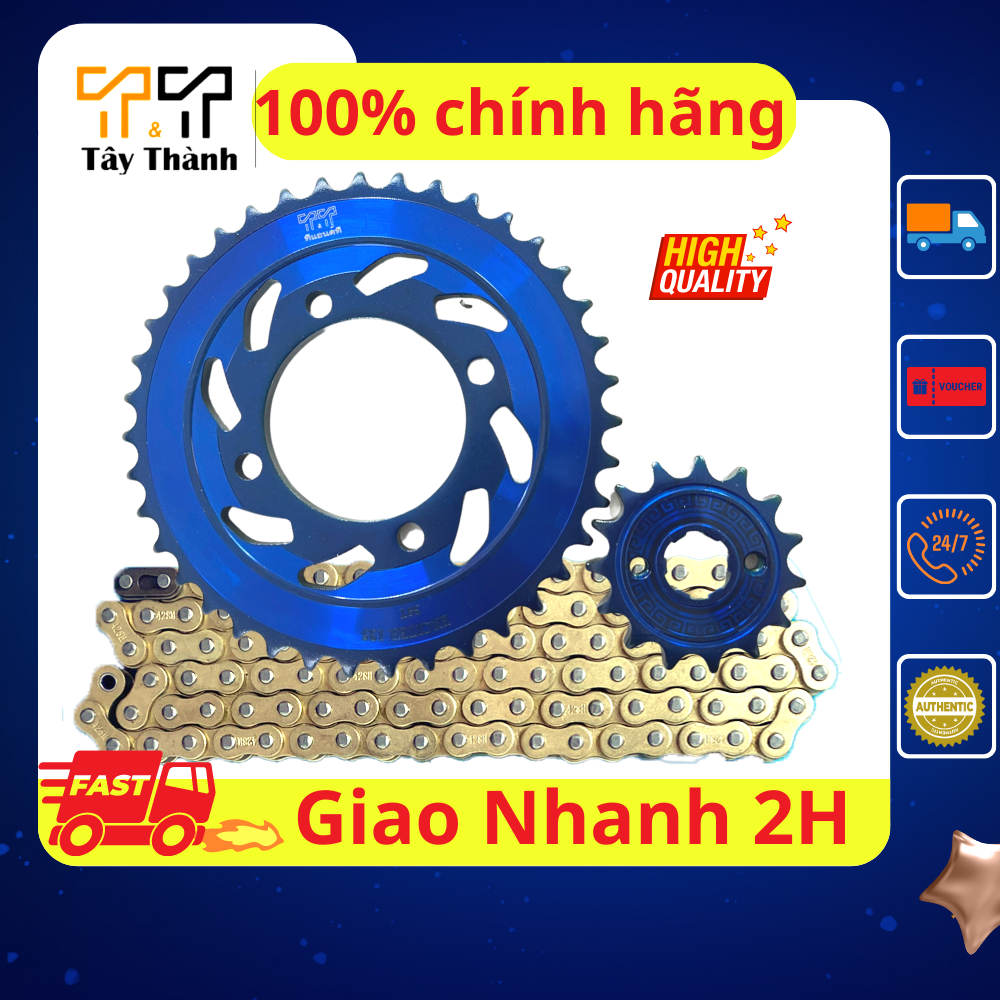 Nhông sên dĩa exciter 135-4 số bộ nhông sên dĩa mẫu vàng xéo cực đẹp làm từ thép C45 nhong sen dia xe may nhong sen dia Bảo hành 06 tháng Shop Tây Thành nhông sên dĩa 10 ly. Tây Thành chuyên nhông sên dĩa