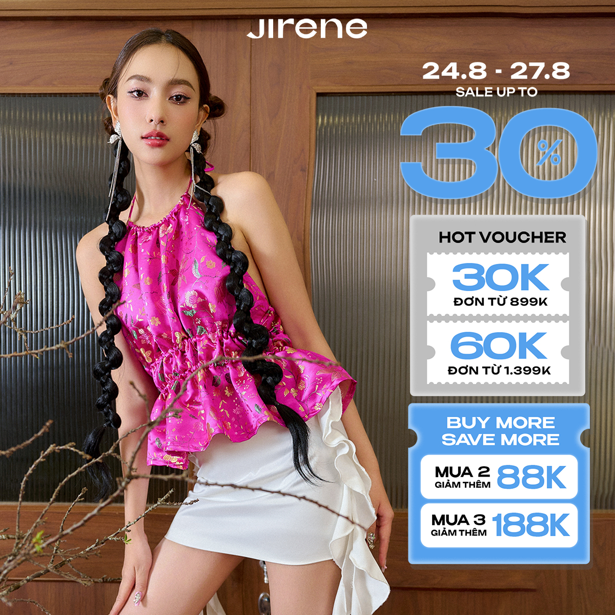 Sale up to 30% + vc 170k || sale up to 50% +vc 100k || jirene - chân váy - kanzan skirt - jin4s02