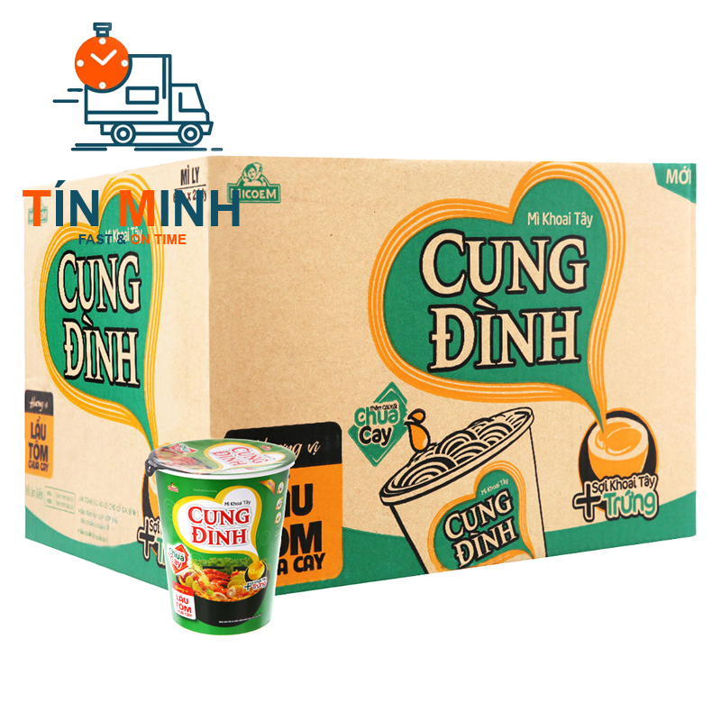 Mì ly cung đình vị lẩu tôm chua cay thùng 24 ly 65g - Cty TM