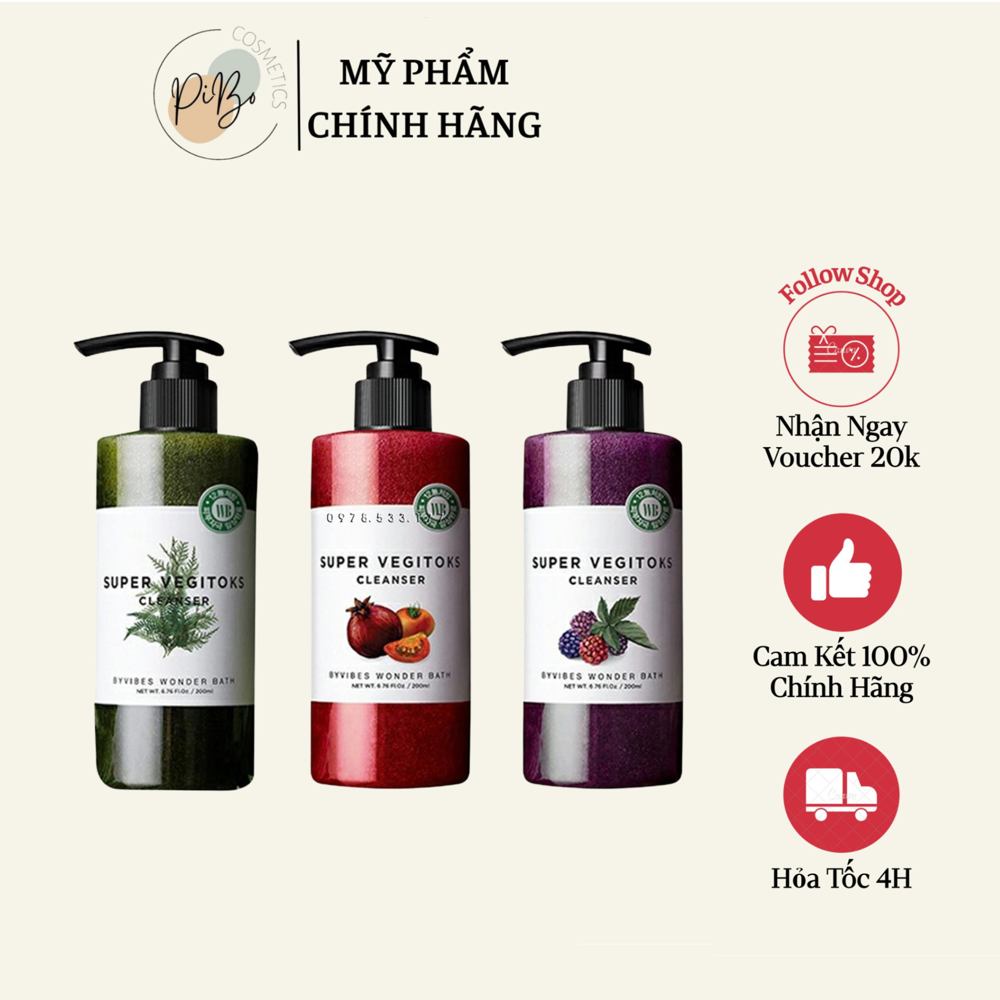 Sữa rửa mặt thải độc rau củ Super Vegitoks Cleanser 300ml