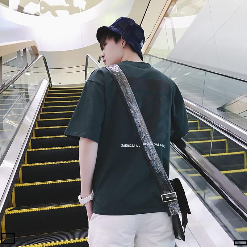 Men's T-Shirt, Round Neck, Short Sleeves, Floral Print, Korean Style, Suitable for Summer, Loose Fit, Student Style, Updated with the Latest Fashion Trends, Quality Product. - 2