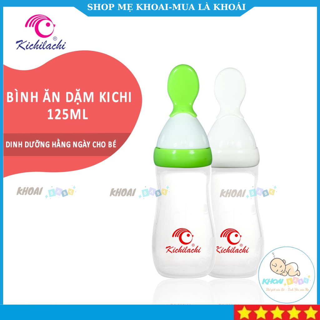 Kichi-khoaibabyvn 125ml silicone feeding spoon bottle for baby