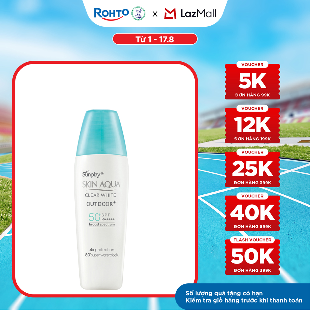 Kem chống nắng Skin Aqua cho da mụn, dạng sữa dùng hàng ngày Sunplay Skin Aqua Acne Clear Eco Việt Nam SPF 50, PA++++ 25g